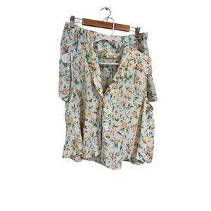 Victoria’s Secret Vintage Gold Label Floral Shorts Sleeveless Top Set Size Large
